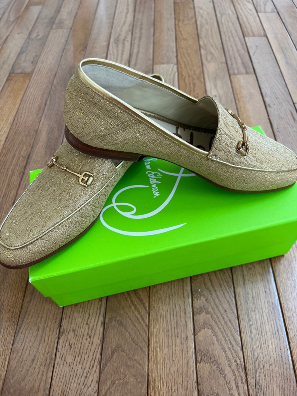 SAM EDELMAN WOMEN'S LORAINE LOAFER TAN - GOLD SE RAFFIA - Picture 5 of 8